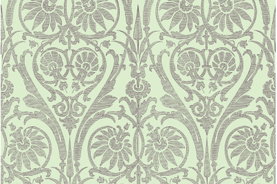 Floral Damask seamless pattern. Vintage filigree background, repeating