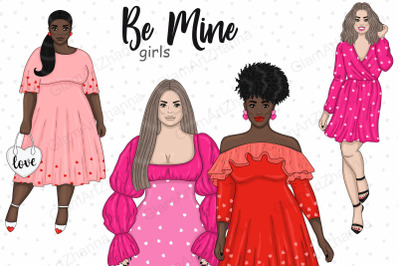 Be Mine Girls Clipart