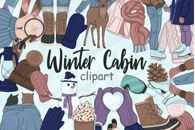 Winter Cabin Clipart