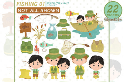 Cute Father and Son day, Family, FISHING clipart