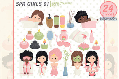 Cute SPA clipart, Girl clip art, Spa Birthday