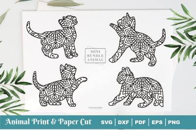 Kitty Cat Paper Cut &amp; Print, Vector