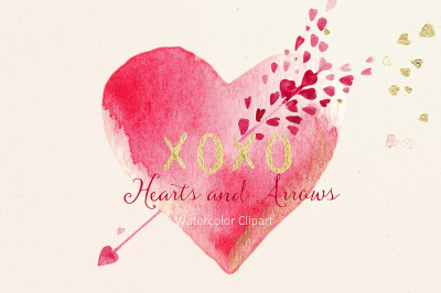 Hearts and arrows Valentines clipart