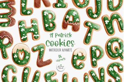 St. Patrick&#039;s day cookies alphabet clipart
