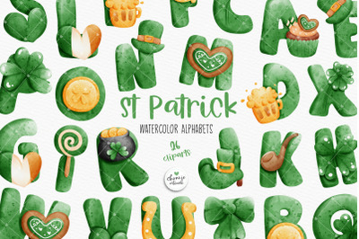 St. Patrick&#039;s day alphabet clipart