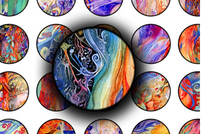 Digital Collage Sheet - Watercolor Fantasy