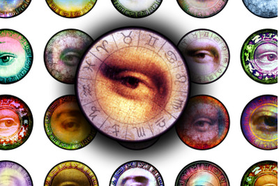 Digital Collage Sheet - Eye of Zodiac