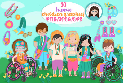 Hippie children graphics