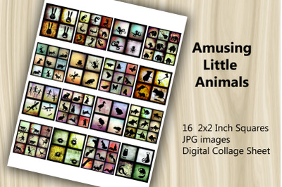 Digital Collage Sheet - Amusing Animals