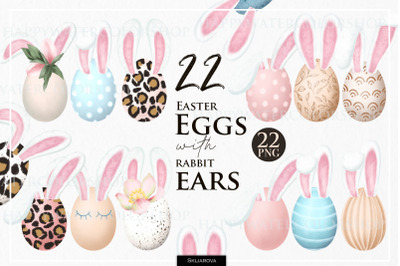 Easter eggs with bunny ears