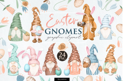 Easter gnomes clipart
