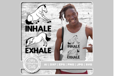 Inhale Exhale Funny Horse Yoga Pose SVG Cut File