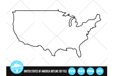 US Map Outline SVG | USA Silhouette Outline | United States of America