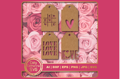 Love Valentine&#039;s DIY Gift Tag Bundle SVG Cut Files