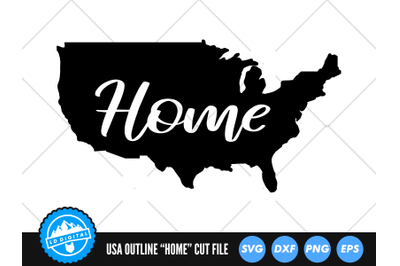 US Home Map Shape SVG  | USA Silhouette Outline | United States of