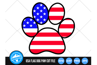 American Flag Paw Print SVG | 4th of July Cut File | Dog Paw SVG