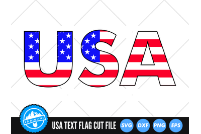 USA Flag Text SVG | 4th of July Cut File | American Flag SVG