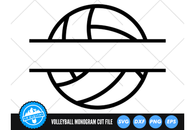 Volleyball Monogram | Volleyball Cut File | Volleyball Clip Art