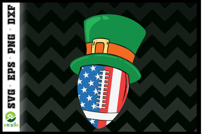 USA Flag Rugby Leprechaun St Patrick Day