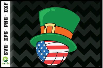 USA Flag Volleyball Leprechaun Patrick