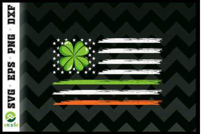 Shamrock on USA Flag St Patrick Day