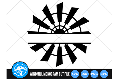 Windmill Monogram SVG | Farm House Cut File | Windmill Frame Cut FIle