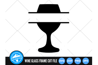 Wine Glass Split Frame SVG | Wine Glass Cut File | Alcohol SVG