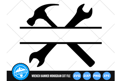 Wrench and Hammer Monogram SVG | Wrench Cut File | Hammer Cut File
