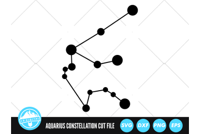 Aquarius Zodiac Constellation SVG | Zodiac Stars Cut File | Star Sign