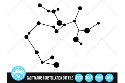 Sagittarius Zodiac Constellation SVG | Zodiac Stars Cut File | Star Si