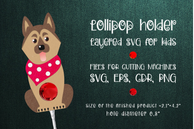 German Shepherd Lollipop Holder Template SVG