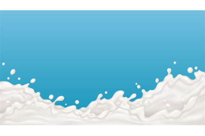 Realistic milk splash, dairy splatter background. Creamy yogurt or cre