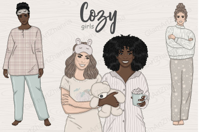 Cozy Girls Clipart