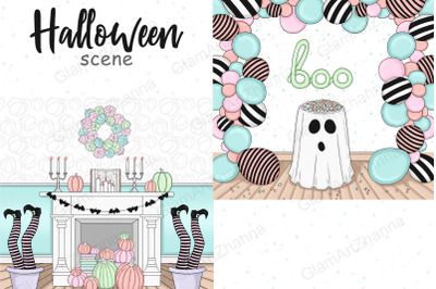 Halloween Pastel Scene