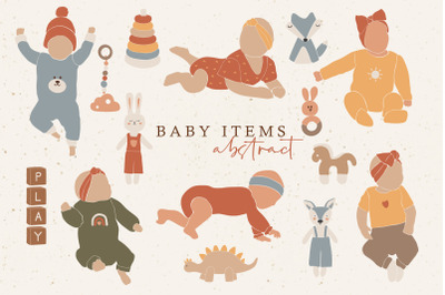 Abstract baby clipart, Baby elements PNG