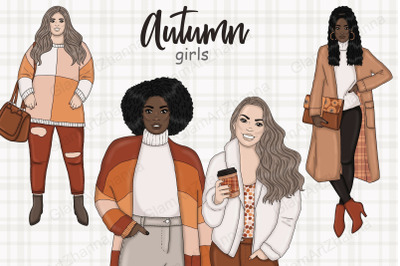 Autumn Girls Clipart