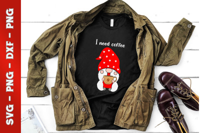 Xmas Gnome I Need Coffee