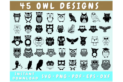 45 Owl SVG Bundle&2C; Funny Owl SVG&2C; Mandala Owl SVG&2C; Cute Owl SVG