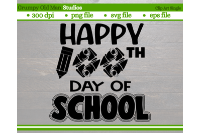 Happy 100th day of school | school pencil and erasers