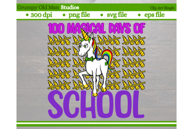 100 magical days of school | unicorn | rainbow