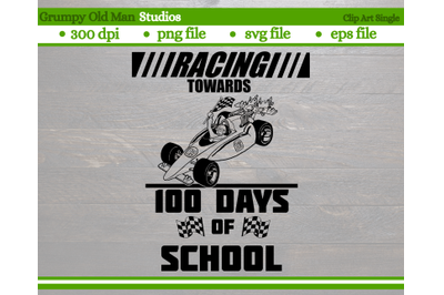 Racing towards 100 days of school | race car