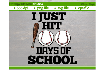 I just hit 100 days of school | baseball