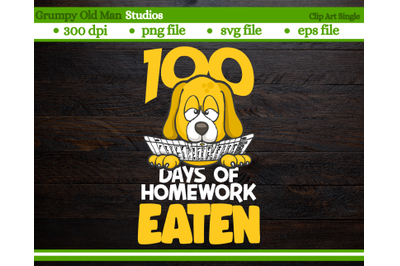 100 days of homework eaten | dog eating homework