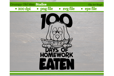 100 days of homework eaten | dog eating homework