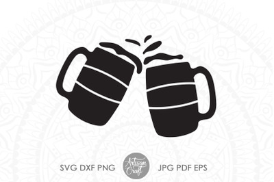 Beers clinking, Beer mug SVG ,St Patrick&#039;s day SVG