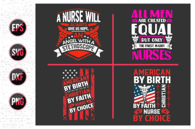 Nurses lettering svg design bundle.