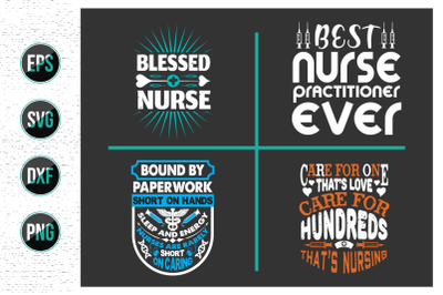 Nurses lettering svg design bundle.