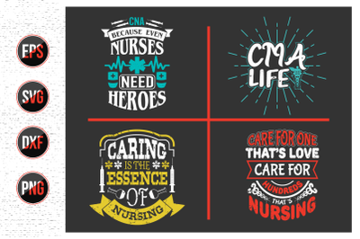 Nurse Lettering Quotes Design bundle.