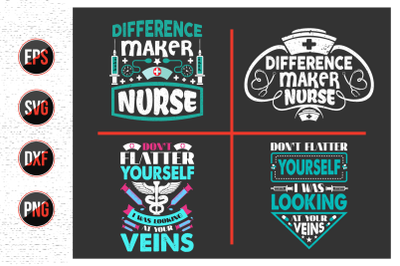 Nurse Quotes SVG Design Bundle.