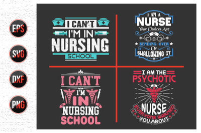 Nurses lettering svg design bundle.